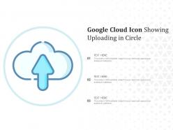 Google cloud icon showing uploading in circle