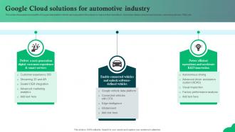 Google Cloud Solutions For Automotive Industry AI SS