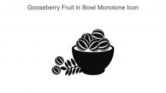 Gooseberry Fruit In Bowl Monotone Icon In Powerpoint Pptx Png And Editable Eps Format