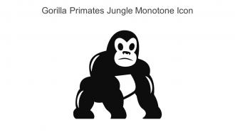 Gorilla Primates Jungle Monotone Icon In Powerpoint Pptx Png And Editable Eps Format