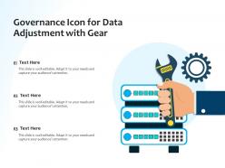 Governance icon for data adjustment with gear