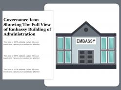 Governance icon showing the full view of embassy building of administration