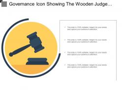 Governance icon showing the wooden judge hammer