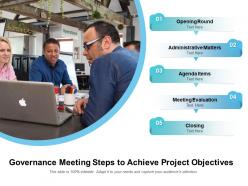 Governance meeting steps to achieve project objectives