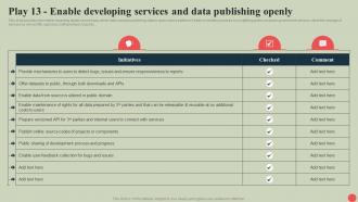Government Digital Services Play 13 Enable Developing Services And Data Publishing Openly