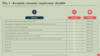 Government Digital Services Play 1 Recognize Consumer Requirement Checklist