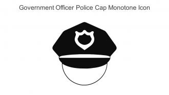 Government Officer Police Cap Monotone Icon In Powerpoint Pptx Png And Editable Eps Format