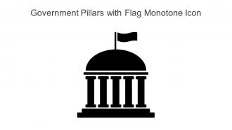 Government Pillars With Flag Monotone Icon In Powerpoint Pptx Png And Editable Eps Format