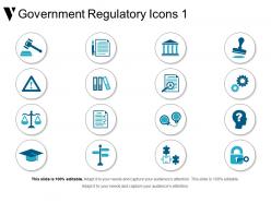 Government regulatory icons 1 sample of ppt presentation