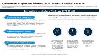 Government Support And Initiative For Ai Industry To Combat Covid 19 Global Artificial Intelligence IR SS