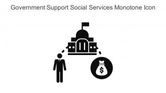 Government Support Social Services Monotone Icon In Powerpoint Pptx Png And Editable Eps Format