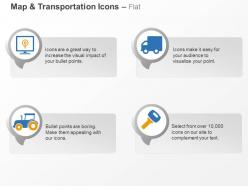 Gps locater truck tractor key ppt icons graphics