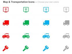 Gps locater truck tractor key ppt icons graphics