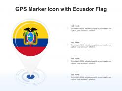 Gps marker icon with ecuador flag