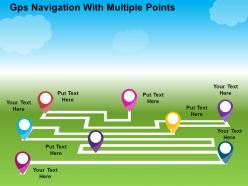 Gps navigation with multiple points flat powerpoint design