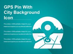Gps pin with city background icon