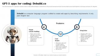 GPT3 Apps For Coding Debuild Co GPT3 Explained A Comprehensive Guide ChatGPT SS V