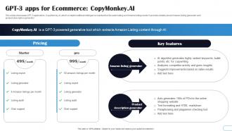 GPT3 Apps For Ecommerce Copymonkey AI GPT3 Explained A Comprehensive Guide ChatGPT SS V