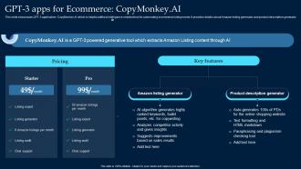GPT 3 Apps For Ecommerce CopyMonkey AI What Is GPT 3 Everything You Need ChatGPT SS