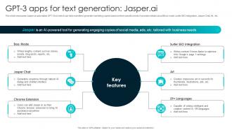 GPT 3 Apps For Text Generation Jasperai How To Use OpenAI GPT3 To GENERATE ChatGPT SS V