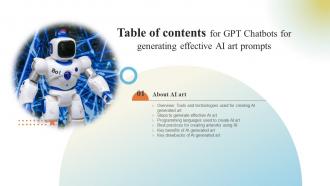 GPT Chatbots For Generating Effective AI Art Prompts Table Of Contents ChatGPT SS V