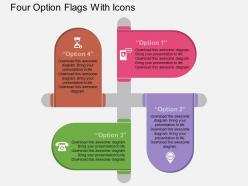 Gq four option flags with icons flat powerpoint design