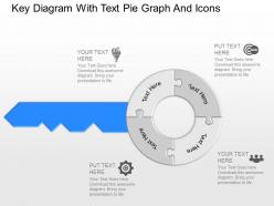 Gq key diagram with text pie graph and icons powerpoint template