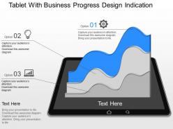 gq Tablet With Business Progress Design Indication Powerpoint Template
