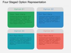 Gr Four Staged Option Representation Flat Powerpoint Design