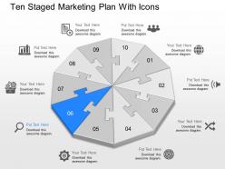Gr ten staged marketing plan with icons powerpoint template