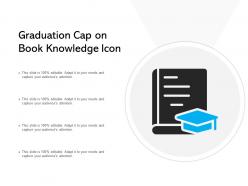 Graduation cap on book knowledge icon