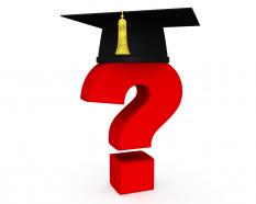 Graduation Cap With A Question Mark Education Stock Photo