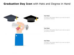 Graduation Day Icon With Hats And Degree In Hand