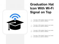 Graduation Hat Icon With Wifi Signal On Top