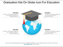 Graduation hat on globe icon for education
