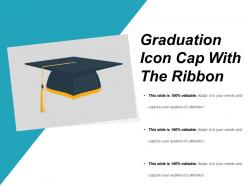 Graduation icon cap with the ribbon