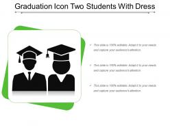 Graduation icon two students with dress
