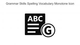 Grammar Skills Spelling Vocabulary Monotone Icon In Powerpoint Pptx Png And Editable Eps Format