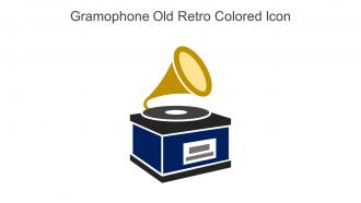 Gramophone Old Retro Colored Icon In Powerpoint Pptx Png And Editable Eps Format