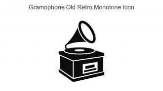 Gramophone Old Retro Monotone Icon In Powerpoint Pptx Png And Editable Eps Format
