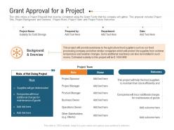 Grant approval for a project raise investment grant public corporations ppt designs