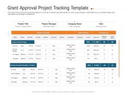 Grant approval project tracking template raise investment grant public corporations ppt mockup