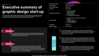 Graphic Design Business Plan Executive Summary Of Graphic Design Start Up BP SS