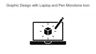 Graphic Design With Laptop And Pen Monotone Icon In Powerpoint Pptx Png And Editable Eps Format