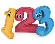 Graphic of colorful numbers fun theme stock photo
