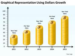 Graphical representation using dollars growth ppt powerpoint slides