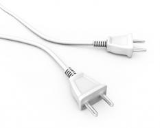 Graphics of electricity plugs stock photo