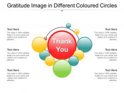 Gratitude image in different coloured circles