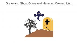 Grave And Ghost Graveyard Haunting Colored Icon In Powerpoint Pptx Png And Editable Eps Format