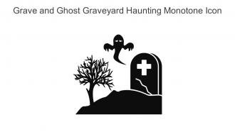 Grave And Ghost Graveyard Haunting Monotone Icon In Powerpoint Pptx Png And Editable Eps Format